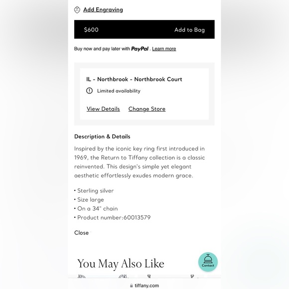 ❤️ Authentic Silver Return to Tiffany & Co. Heart Pendant Charm on 34” Chain ❤️ - Picture 10 of 10